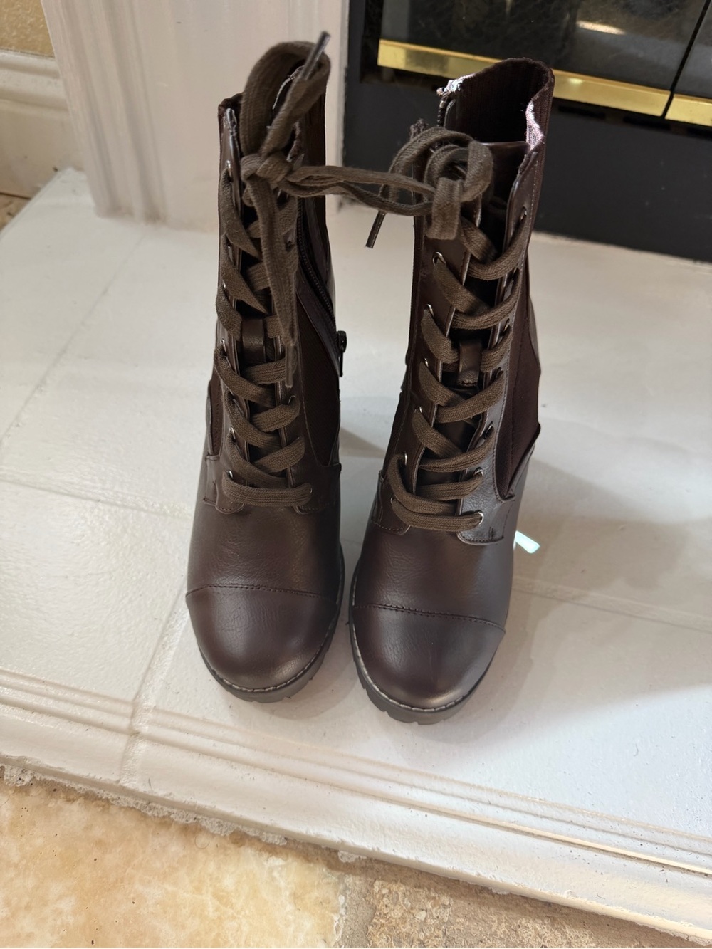 BCBGeneration Dark Brown Lace-Up Ankle Boots
